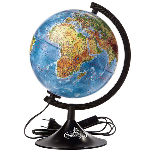 Глобус Земли с подсветкой Физический 210 мм Globen