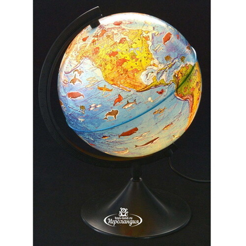 Детский глобус с подсветкой Зоогеографический 210 мм Globen
