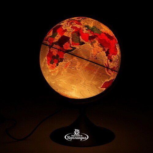 Глобус Земли с подсветкой Физико-политический рельефный 210 мм Globen