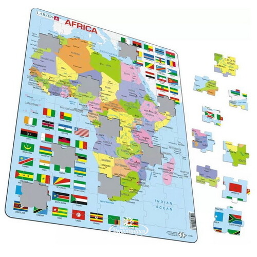 Пазл Карты и Континенты - Африка, 70 элементов, 37*29 см LARSEN
