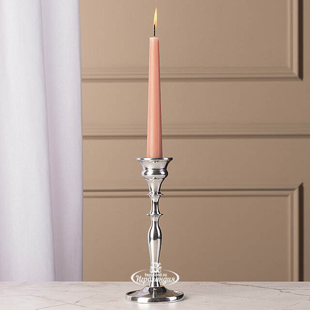 Декоративный подсвечник на 1 свечу Андерс 20 см, серебряный Swerox