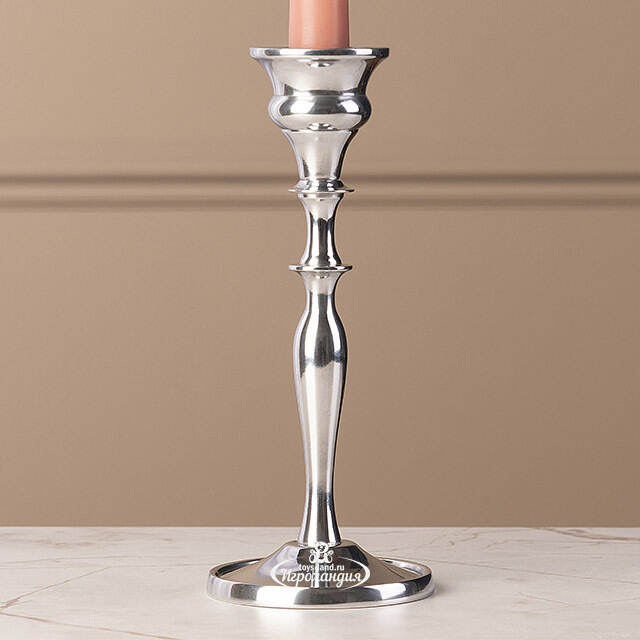 Декоративный подсвечник на 1 свечу Андерс 20 см, серебряный Swerox