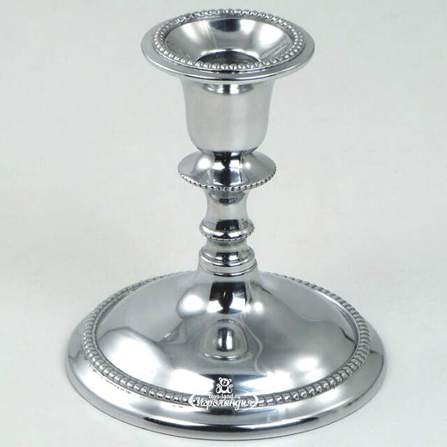 Декоративный подсвечник на 1 свечу Ларс 14 см, серебряный Swerox