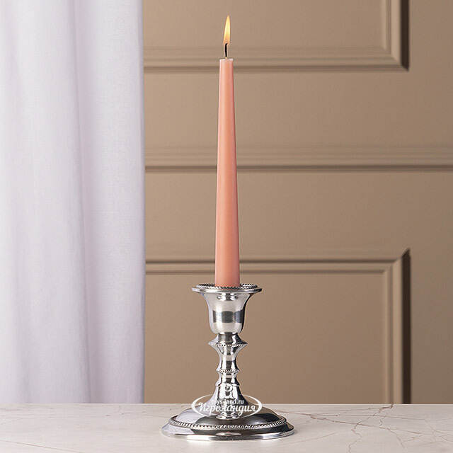Декоративный подсвечник на 1 свечу Ларс 14 см, серебряный Swerox
