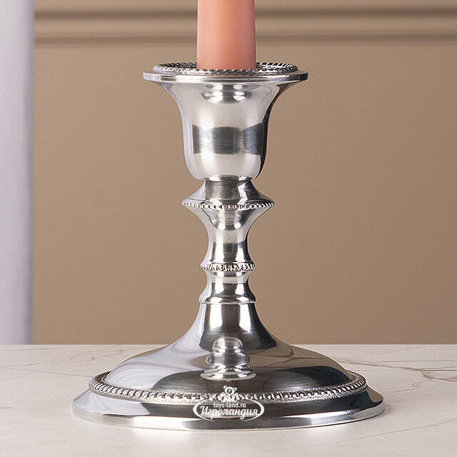 Декоративный подсвечник на 1 свечу Ларс 14 см, серебряный Swerox