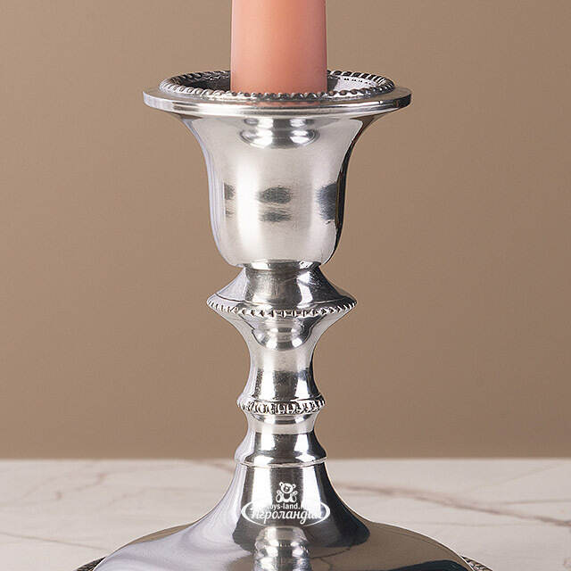 Декоративный подсвечник на 1 свечу Ларс 14 см, серебряный Swerox