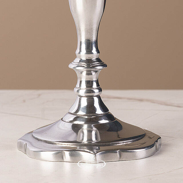 Декоративный подсвечник на 1 свечу Виллиам 18 см, серебряный Swerox