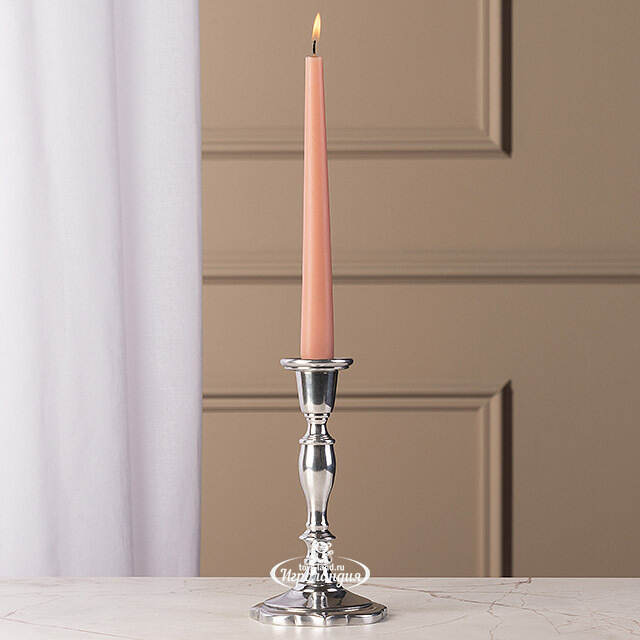 Декоративный подсвечник на 1 свечу Виллиам 18 см, серебряный Swerox