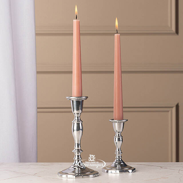 Декоративный подсвечник на 1 свечу Виллиам 18 см, серебряный Swerox