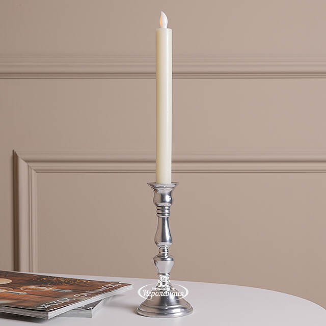 Декоративный подсвечник на 1 свечу Юхан 18 см, серебряный Swerox