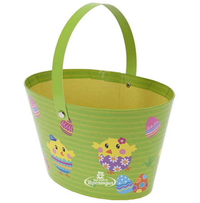 Декоративная корзина Bright Easter 20*12 см зеленая Koopman