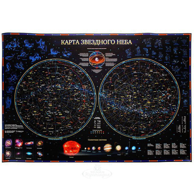 Карта Звездного неба 101*69 см в тубусе Globen