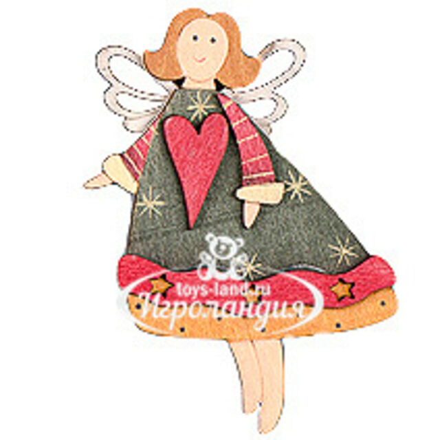 Магнит Фея с ажурными крылышками в зеленом платье 6*9 см Holiday Classics