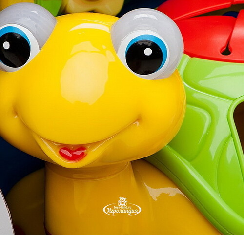 Развивающая игрушка - каталка Черепаха-Знайка со звуком и светом, русский язык Kiddieland