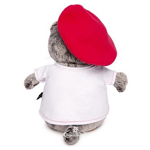 Мягкая игрушка Кот Басик в футболке с принтом Плюшевая революция 25 см Budi Basa