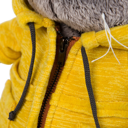 Одежда для Кота Басика 25 см - Желтая куртка с капюшоном Budi Basa