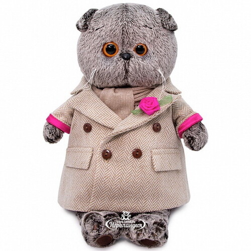 Мягкая игрушка Кот Басик в кремовом пальто 19 см Budi Basa