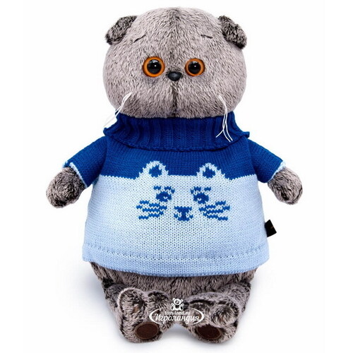 Мягкая игрушка Кот Басик в свитере с котом 30 см Budi Basa