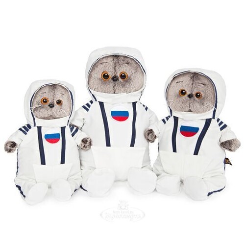 Мягкая игрушка Кот Басик в костюме космонавта 22 см Budi Basa