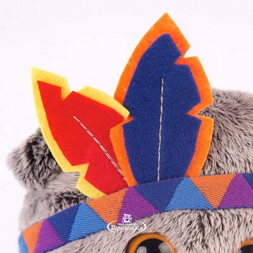Мягкая игрушка Кот Басик в костюме индейца 22 см Budi Basa