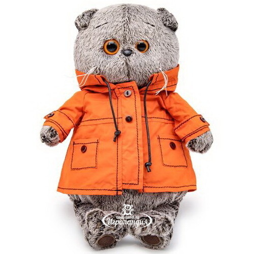 Мягкая игрушка Кот Басик в куртке с капюшоном 30 см Budi Basa