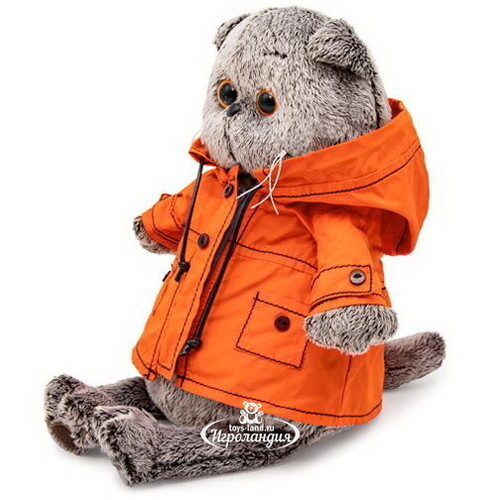 Мягкая игрушка Кот Басик в куртке с капюшоном 25 см Budi Basa