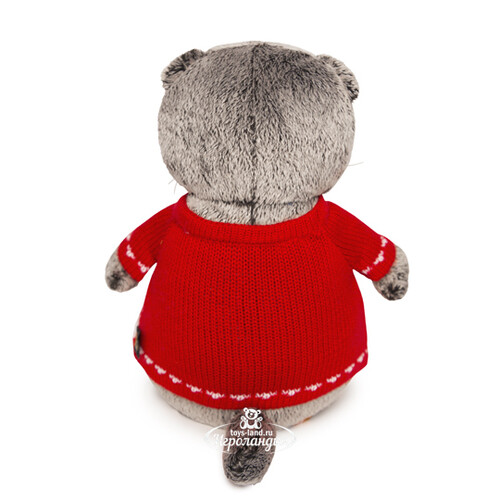 Мягкая игрушка Кот Басик в свитере с оленями 22 см Budi Basa