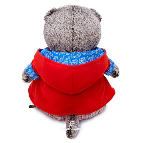 Мягкая игрушка Кот Басик в красной куртке и брюках в клетку 30 см Budi Basa
