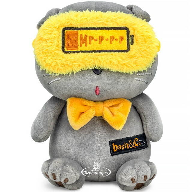 Мягкая игрушка Кот Басик - На подзарядке 16 см, коллекция Эмоции Budi Basa