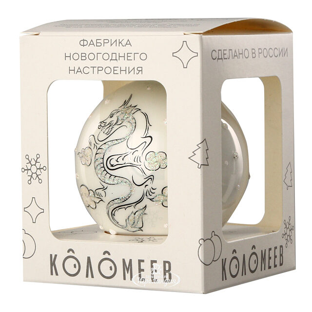 Стеклянный елочный шар Мистический Дракон 6 см Коломеев