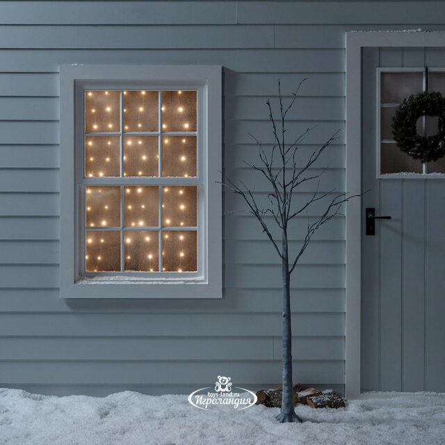 Гирлянда штора Роса 1.6*1.6 м, 256 теплых белых мини LED, серебряная проволока Торг Хаус