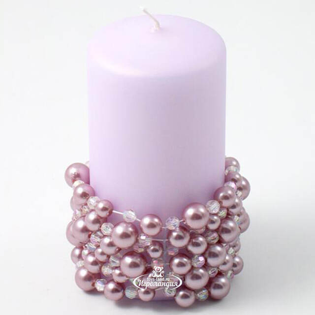 Украшение для свечи Joyeria de Perlas 7 см, розовый Swerox