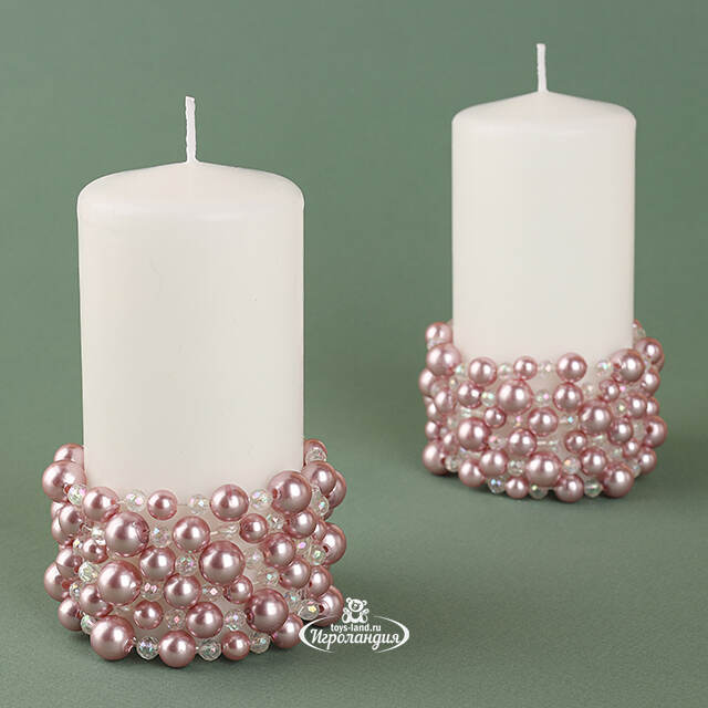 Украшение для свечи Joyeria de Perlas 7 см, розовый Swerox