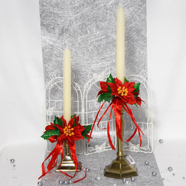 Декор для свечи Букет пуансеттий 13 см Swerox