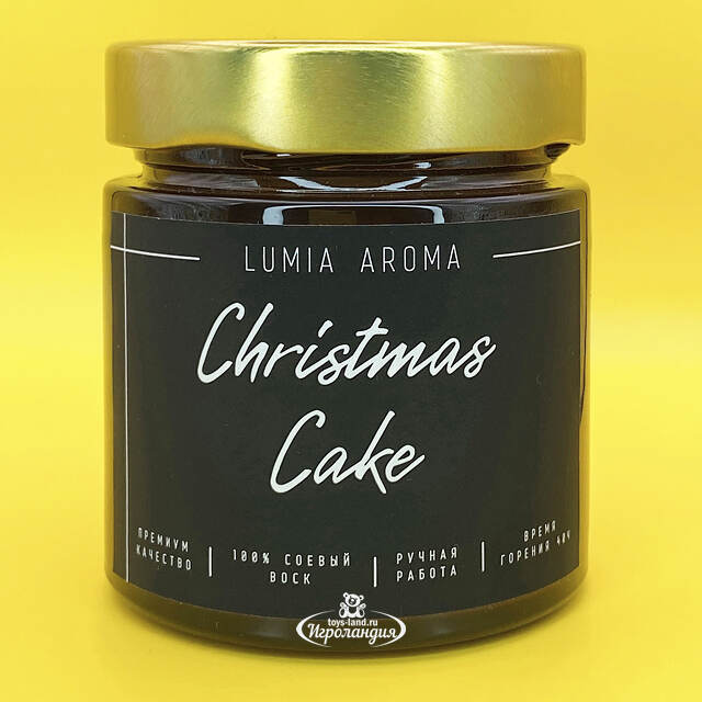 Ароматическая соевая свеча Christmas Cake 200 мл, 40 часов горения Lumia Aroma