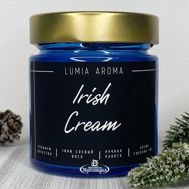 Ароматическая соевая свеча Irish Cream 200 мл, 40 часов горения Lumia Aroma