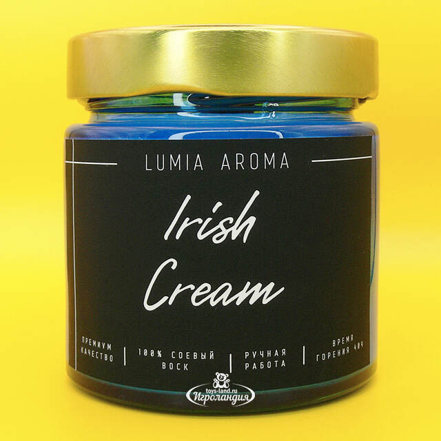 Ароматическая соевая свеча Irish Cream 200 мл, 40 часов горения Lumia Aroma