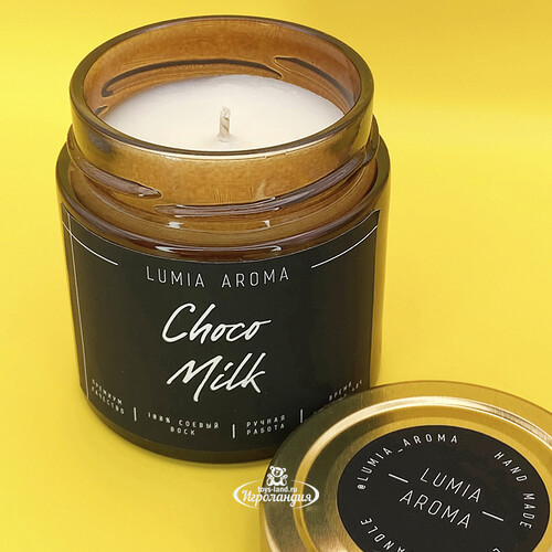 Ароматическая соевая свеча Choco Milk 200 мл, 40 часов горения Lumia Aroma
