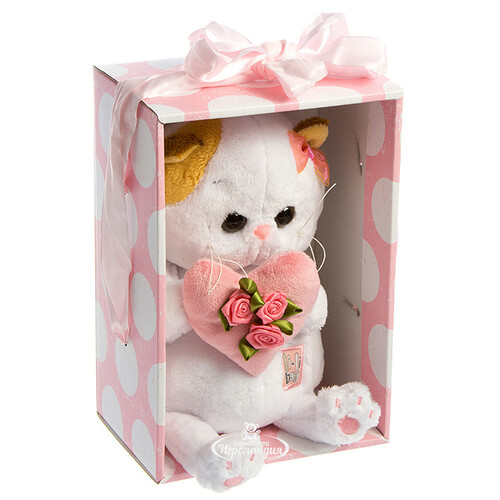 Мягкая игрушка Кошечка Лили Baby с розовым сердечком 18 см Budi Basa