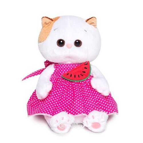 Мягкая игрушка Кошечка Лили Baby в розовом сарафане и с арбузиком 20 см Budi Basa