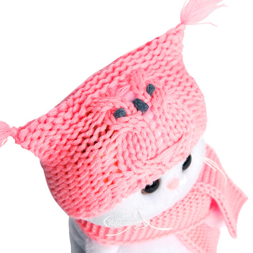 Мягкая игрушка Кошечка Лили Baby в шапке-сова и шарфе 20 см Budi Basa