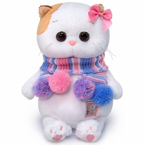 Мягкая игрушка Кошечка Лили Baby в полосатом шарфике 20 см Budi Basa