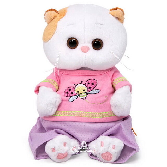Мягкая игрушка Кошечка Лили Baby в футболке с божьей коровкой 20 см ...