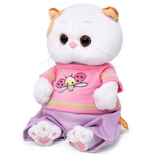 Мягкая игрушка Кошечка Лили Baby в футболке с божьей коровкой 20 см Budi Basa