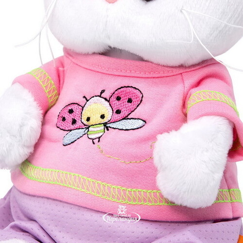 Мягкая игрушка Кошечка Лили Baby в футболке с божьей коровкой 20 см Budi Basa