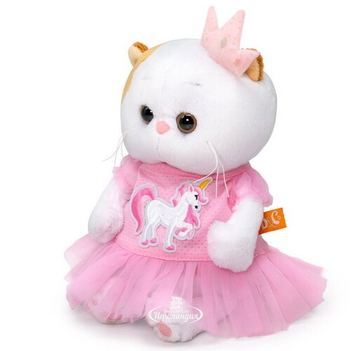Мягкая игрушка Кошечка Лили Baby в платье с единорогом 20 см Budi Basa