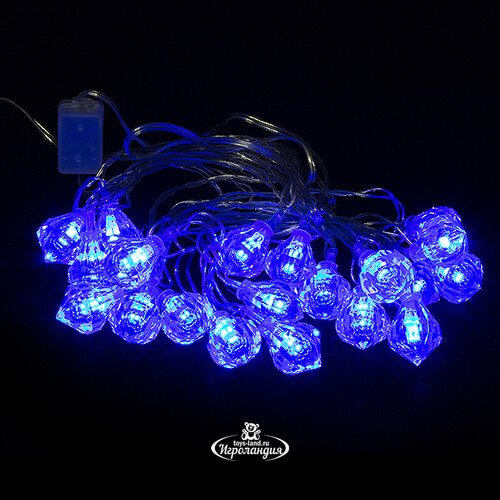 Светодиодная гирлянда Кристаллы 20 синих LED ламп 4.5 м, прозрачный ПВХ, IP20 Snowhouse