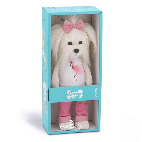 Мягкая игрушка Собака Lucky Mimi: Цвет настроения Фламинго 25 см Orange Toys