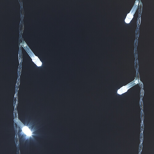 Светодиодный Занавес 1.5*1.5 м, 368 холодных белых LED ламп, прозрачный ПВХ, соединяемый, IP20 Snowhouse