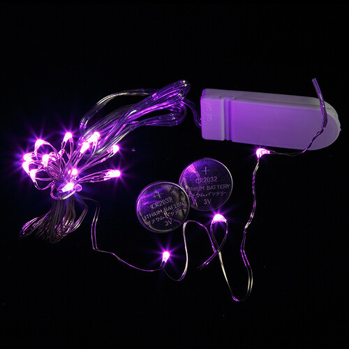Светодиодная гирлянда Капельки на батарейках 20 розовых MINILED ламп 2 м, серебряная проволока, IP20 Snowhouse
